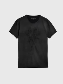 Graphic Tees>John Varvatos ROSES TEE BLACK