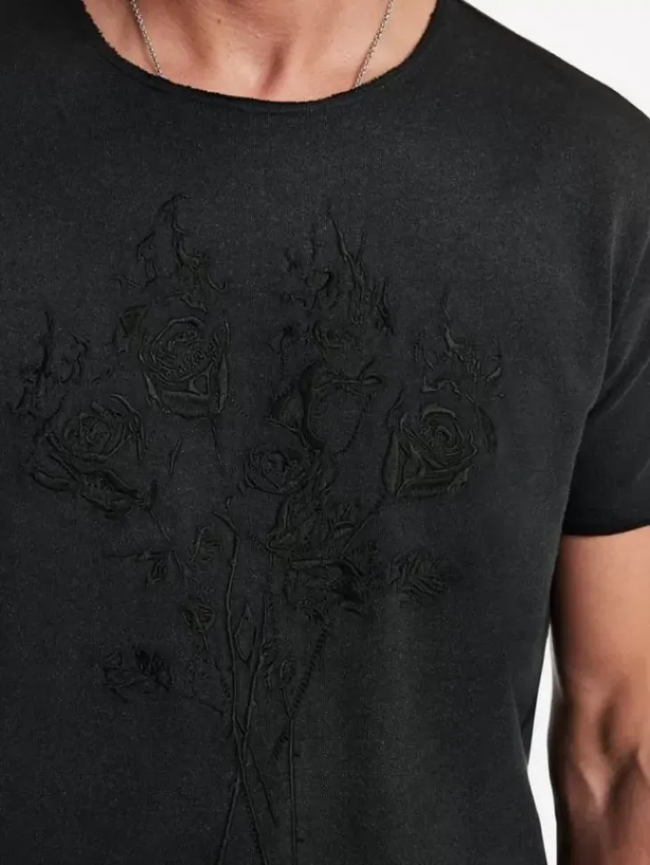 Graphic Tees>John Varvatos ROSES TEE BLACK