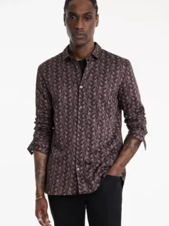 Tops>John Varvatos ROSS SHIRT BURGUNDY