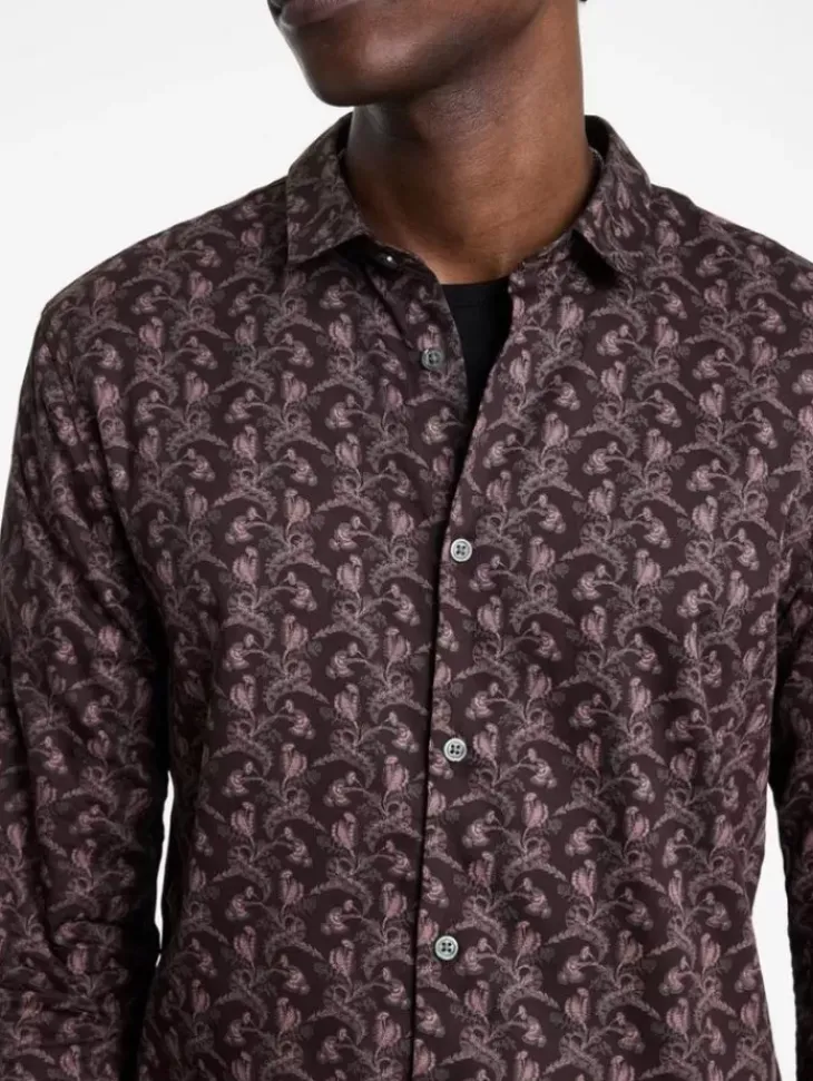 Tops>John Varvatos ROSS SHIRT BURGUNDY
