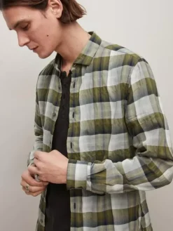 Tops>John Varvatos ROSS SHIRT BOTTLEGREEN