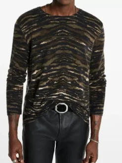 Tops>John Varvatos SABRADO CREWNECK SWEATER CHOCOLATE
