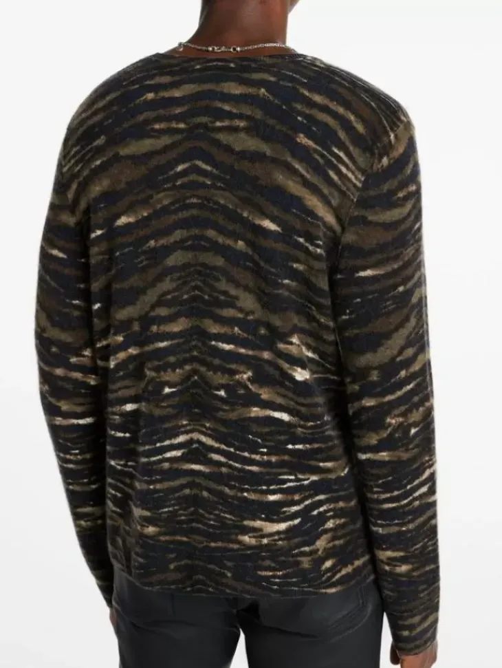Tops>John Varvatos SABRADO CREWNECK SWEATER CHOCOLATE