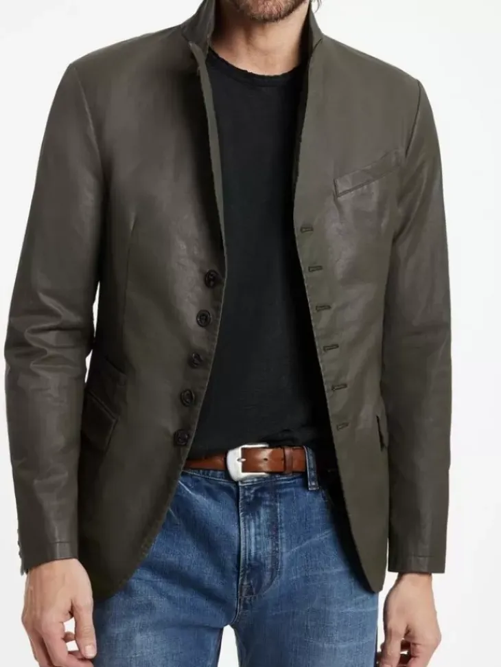 Leather & Outerwear|Tops>John Varvatos SETON JACKET DEEPOLIVE