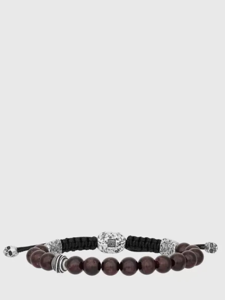 Jewelry>John Varvatos SINGLE-STRAND BEADED BRACELET SILVER
