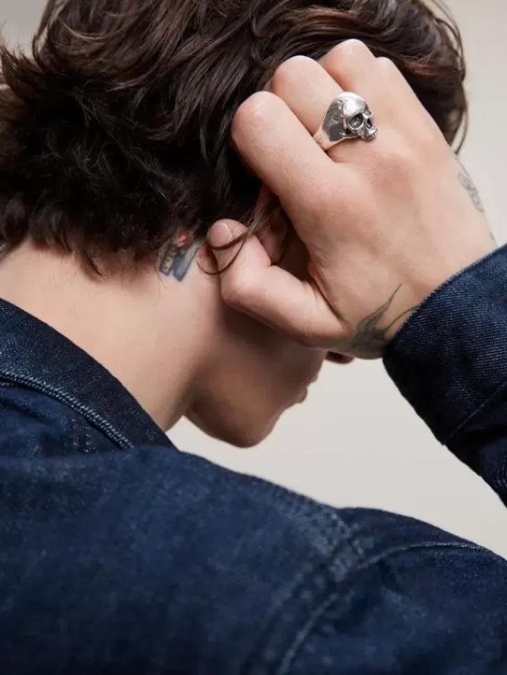 Jewelry>John Varvatos SKULL RING SILVER