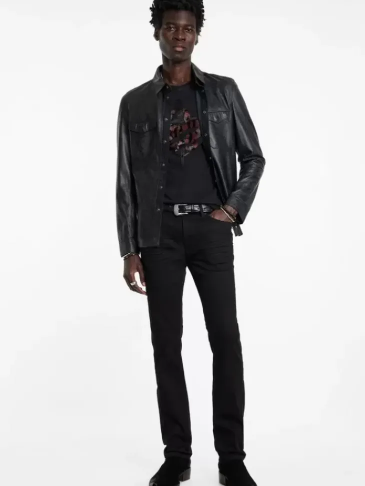 Graphic Tees>John Varvatos SNAKE AND DAGGER TEE BLACK