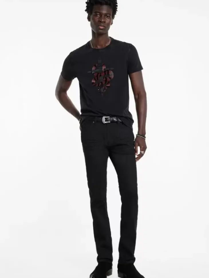 Graphic Tees>John Varvatos SNAKE AND DAGGER TEE BLACK