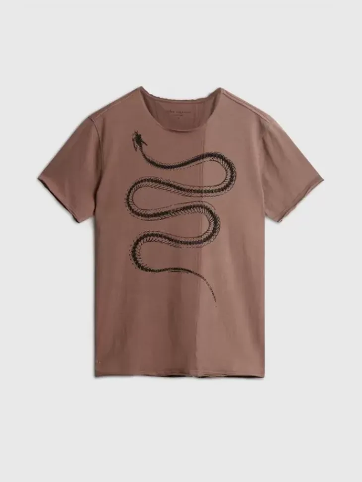 Graphic Tees>John Varvatos SNAKE BONES TEE MAUVEWOOD