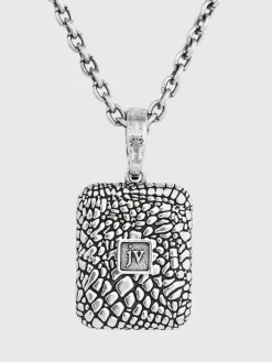 Jewelry>John Varvatos SNAKESKIN PENDANT NECKLACE BLACK