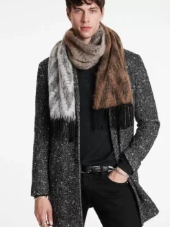 Scarves & Ties>John Varvatos TAPE YARN SCARF CHAMOIS