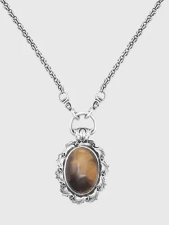 Jewelry>John Varvatos TIGERS EYE PENDANT NECKLACE NOCOLOR