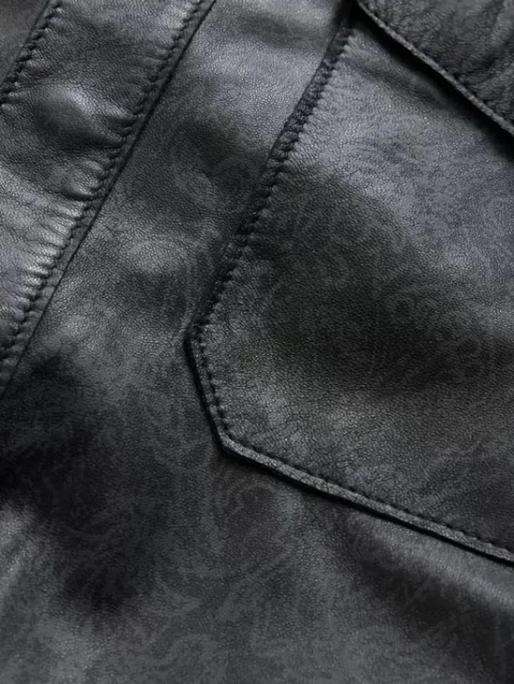 Coats And Jackets|Leather Jackets>John Varvatos TRAVIS SHIRT JACKET BLACK
