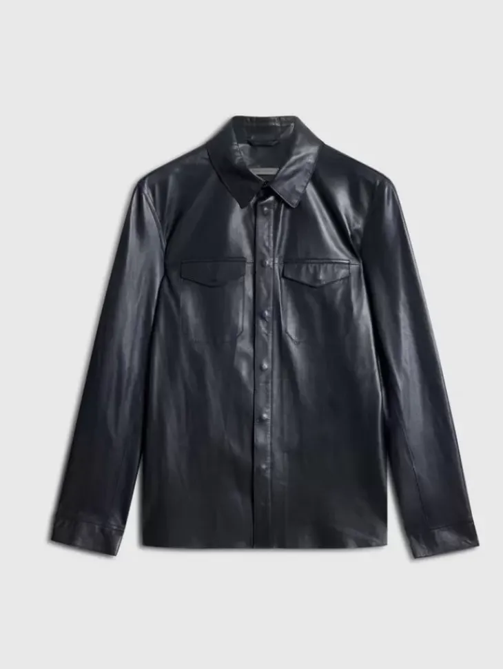 Coats And Jackets|Leather Jackets>John Varvatos TRAVIS SHIRT JACKET DARKBLUE
