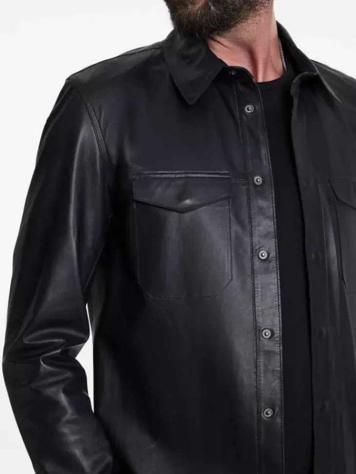 Coats And Jackets|Leather Jackets>John Varvatos TRAVIS SHIRT JACKET DARKBLUE