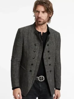 Leather & Outerwear|Tops>John Varvatos UPSON JACKET DRILLOLIVE