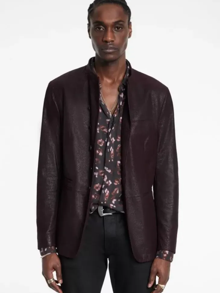 Coats And Jackets|Leather Jackets>John Varvatos VARICK JACKET DARKPLUM
