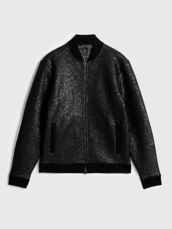 Coats And Jackets>John Varvatos VENETICO BASEBALL JACKET BLACK