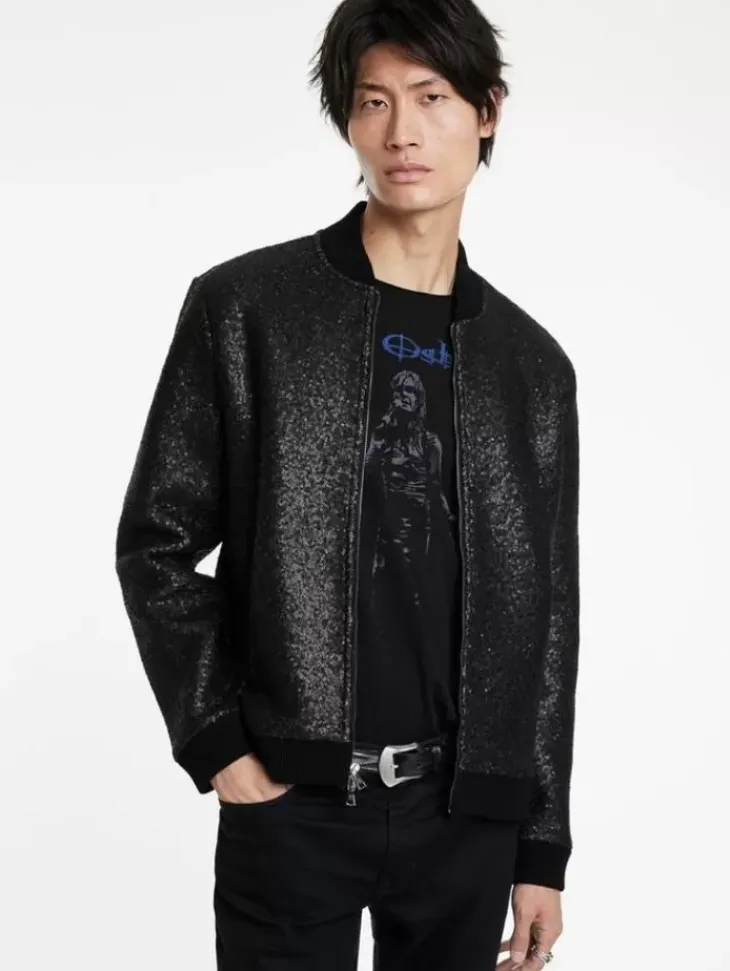 Coats And Jackets>John Varvatos VENETICO BASEBALL JACKET BLACK