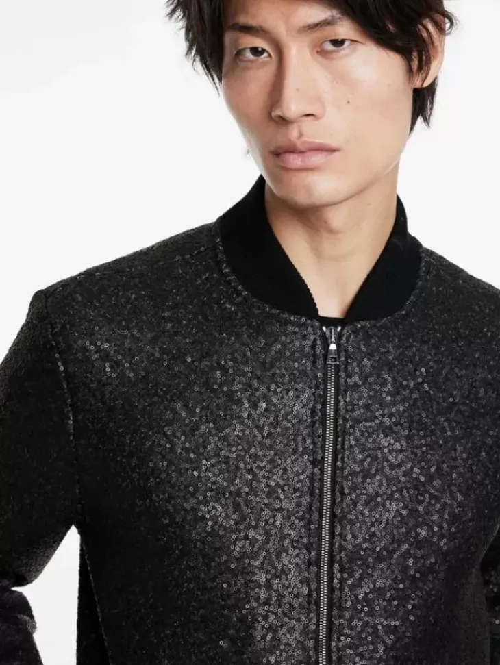 Coats And Jackets>John Varvatos VENETICO BASEBALL JACKET BLACK