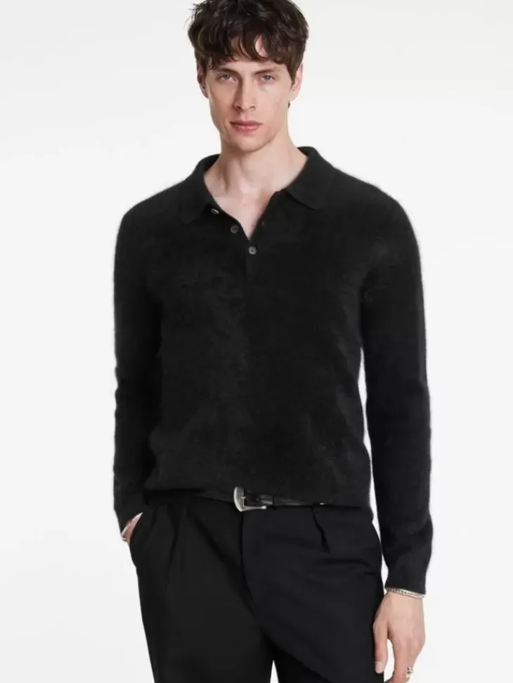 Polos|Sweaters>John Varvatos VERONA POLO BLACK
