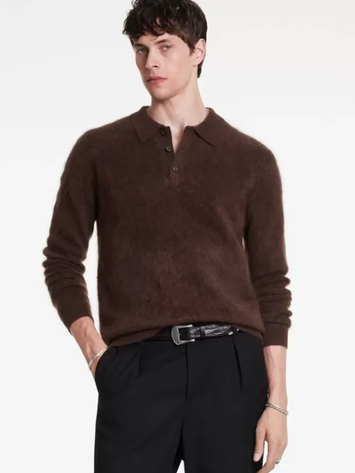 Polos|Sweaters>John Varvatos VERONA POLO CHOCOLATE