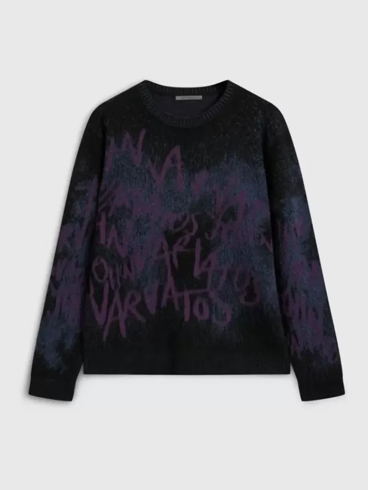 Tops>John Varvatos VINHETA CREWNECK SWEATER BLACK