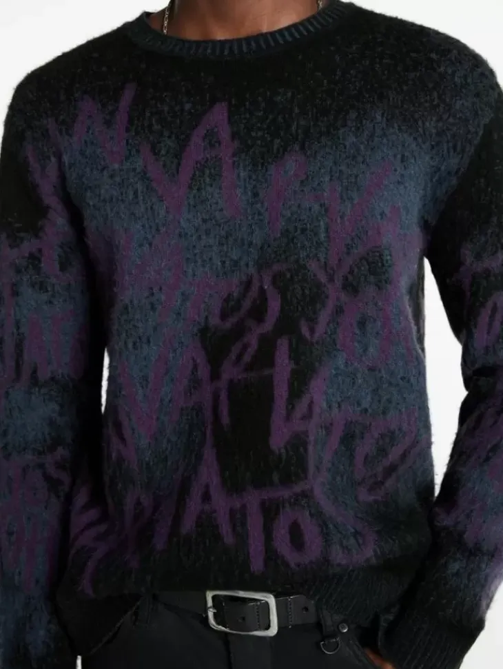 Tops>John Varvatos VINHETA CREWNECK SWEATER BLACK