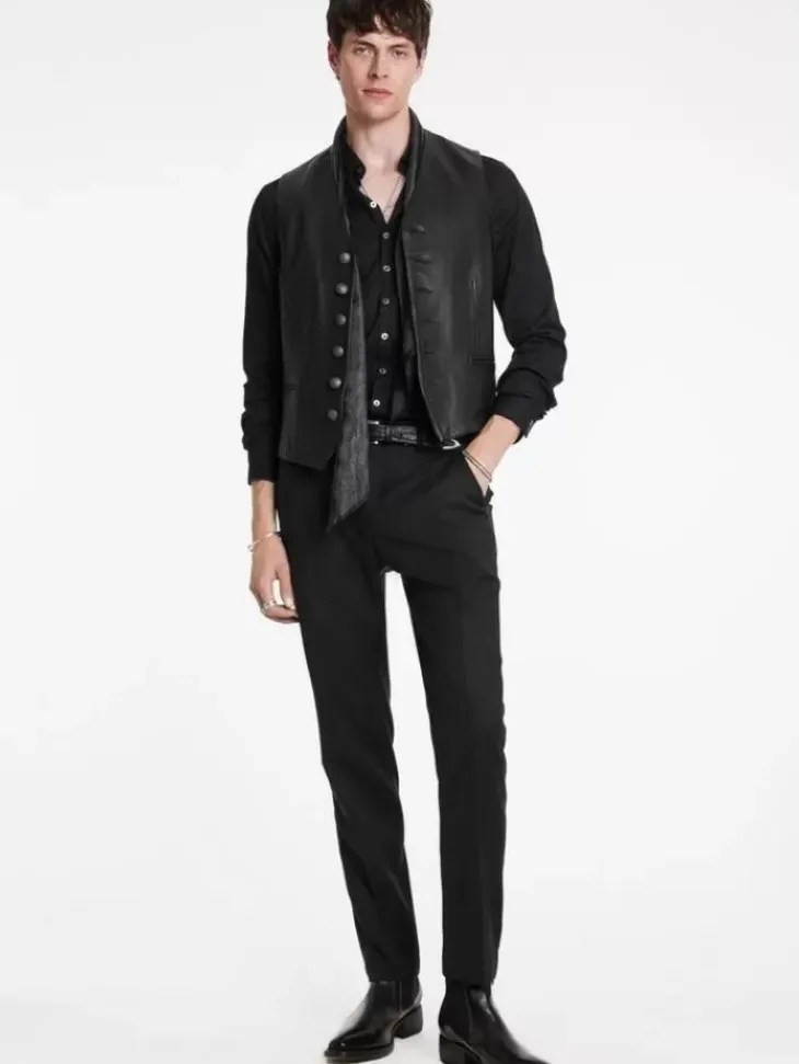 Coats And Jackets|Leather Jackets>John Varvatos VINNIE VEST BLACK