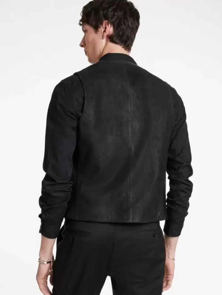 Coats And Jackets|Leather Jackets>John Varvatos VINNIE VEST BLACK
