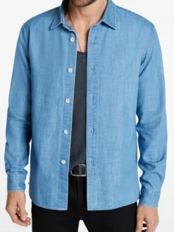 Tops>John Varvatos VINTON SHIRT DUSTEDBLUE
