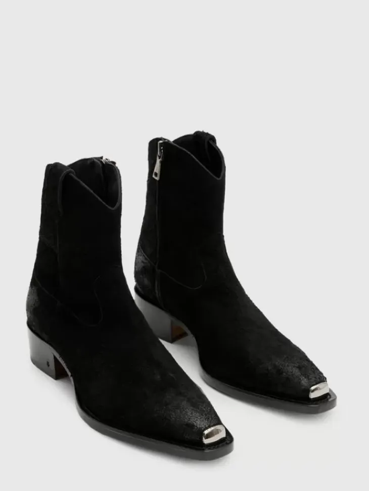 Boots|Leather Boots>John Varvatos WALKER TIPPED WESTERN BOOT BLACK