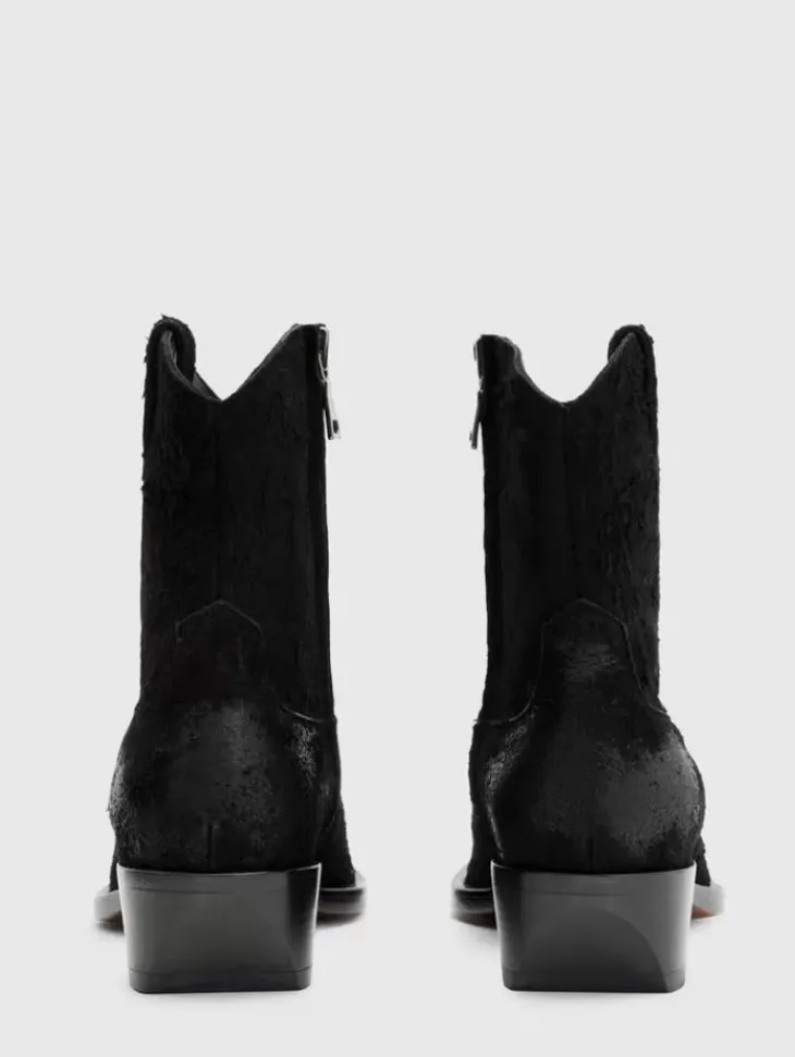 Boots|Leather Boots>John Varvatos WALKER TIPPED WESTERN BOOT BLACK