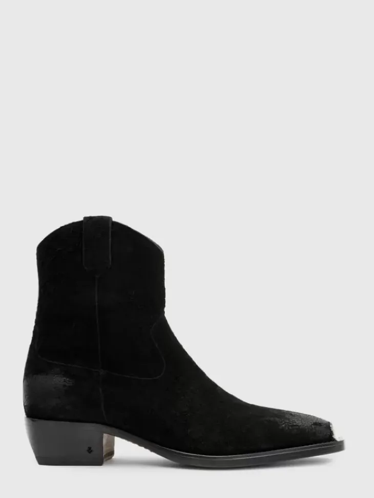 Boots|Leather Boots>John Varvatos WALKER TIPPED WESTERN BOOT BLACK