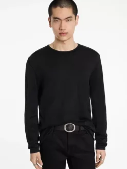 Sweaters>John Varvatos WALTER CREW NECK SWEATER BLACK