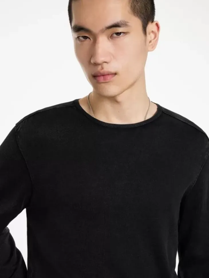 Sweaters>John Varvatos WALTER CREW NECK SWEATER BLACK