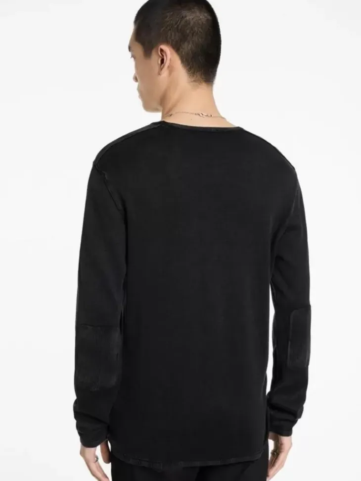 Sweaters>John Varvatos WALTER CREW NECK SWEATER BLACK