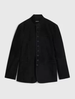 Leather Jackets|Leather Jackets>John Varvatos WOODWARD MULTIBUTTON JACKET BLACK