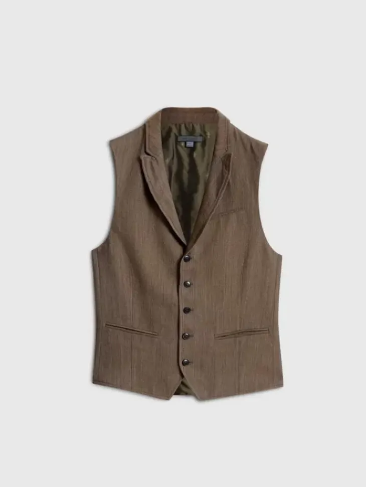 Suit Jackets>John Varvatos WOODWARD VEST CHAMOIS