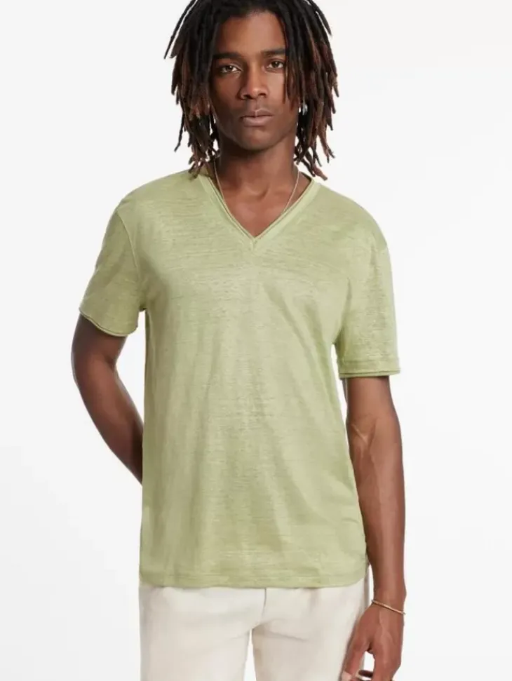 Tops>John Varvatos WOOSTER V-NECK CANTALOUPE