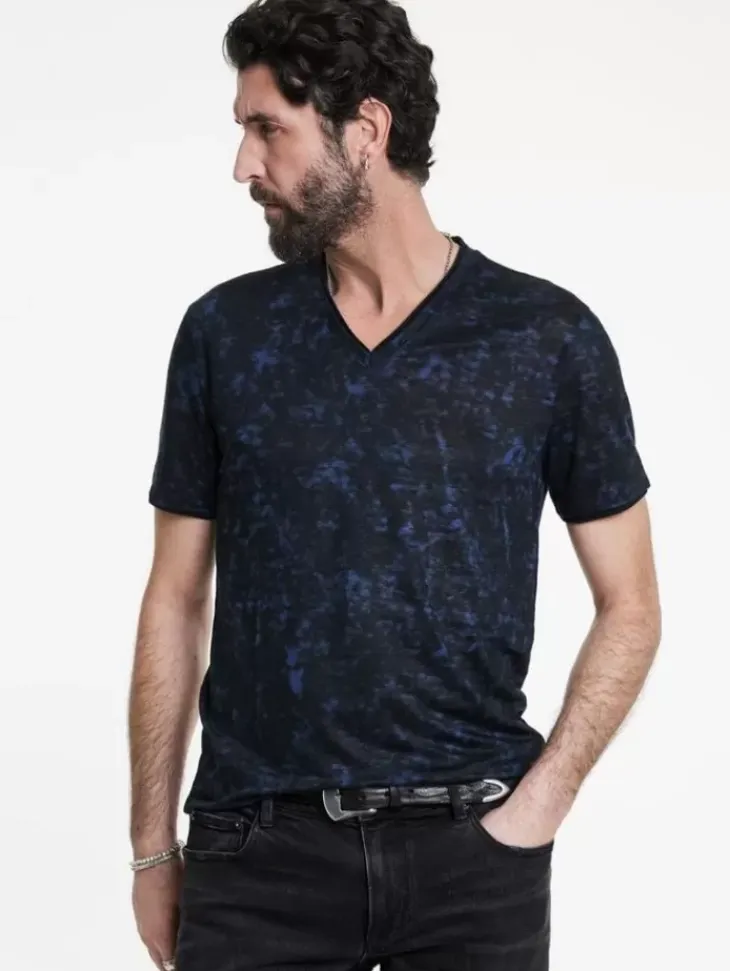 T-Shirts>John Varvatos WOOSTER V-NECK MIDNIGHT