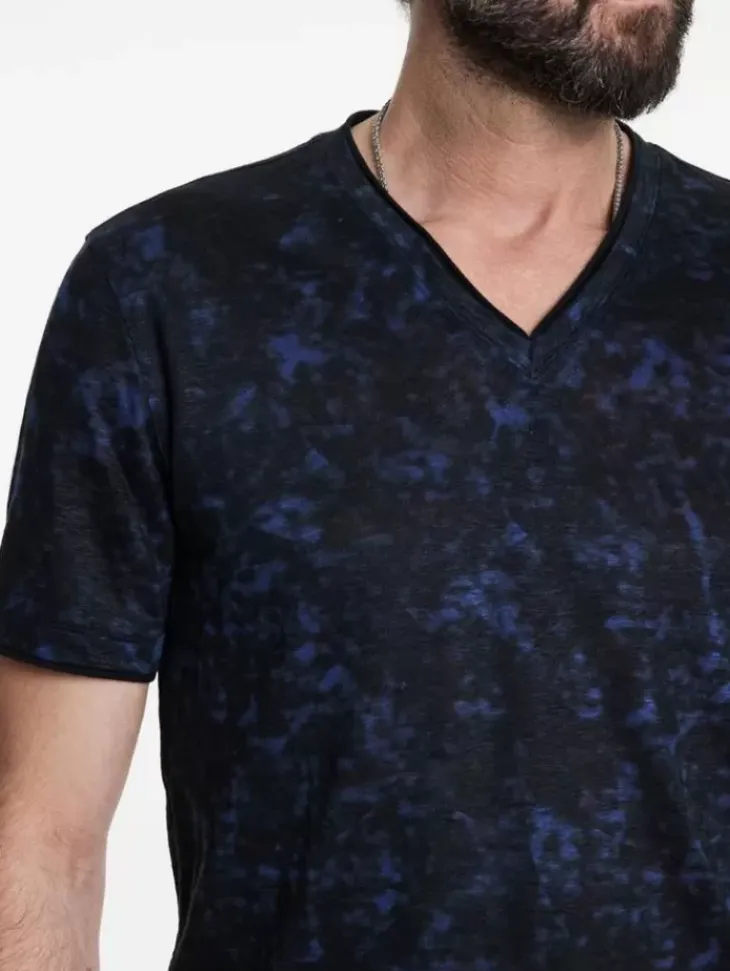 T-Shirts>John Varvatos WOOSTER V-NECK MIDNIGHT