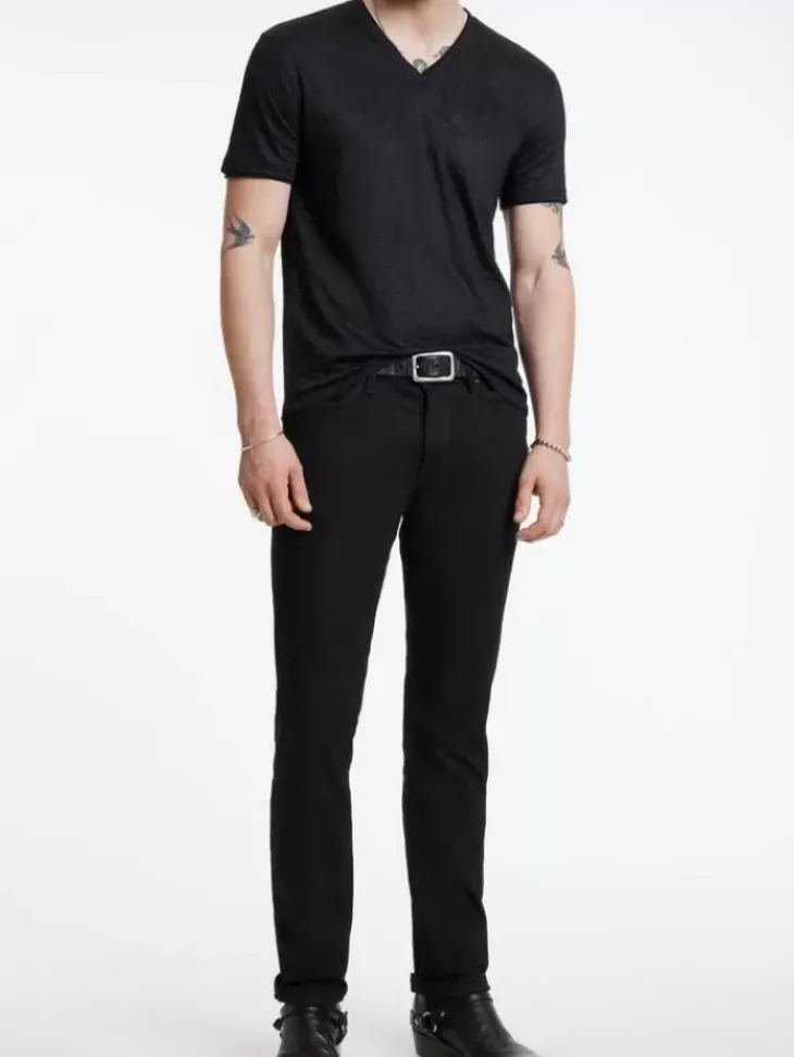 T-Shirts>John Varvatos WOOSTER V-NECK BLACK