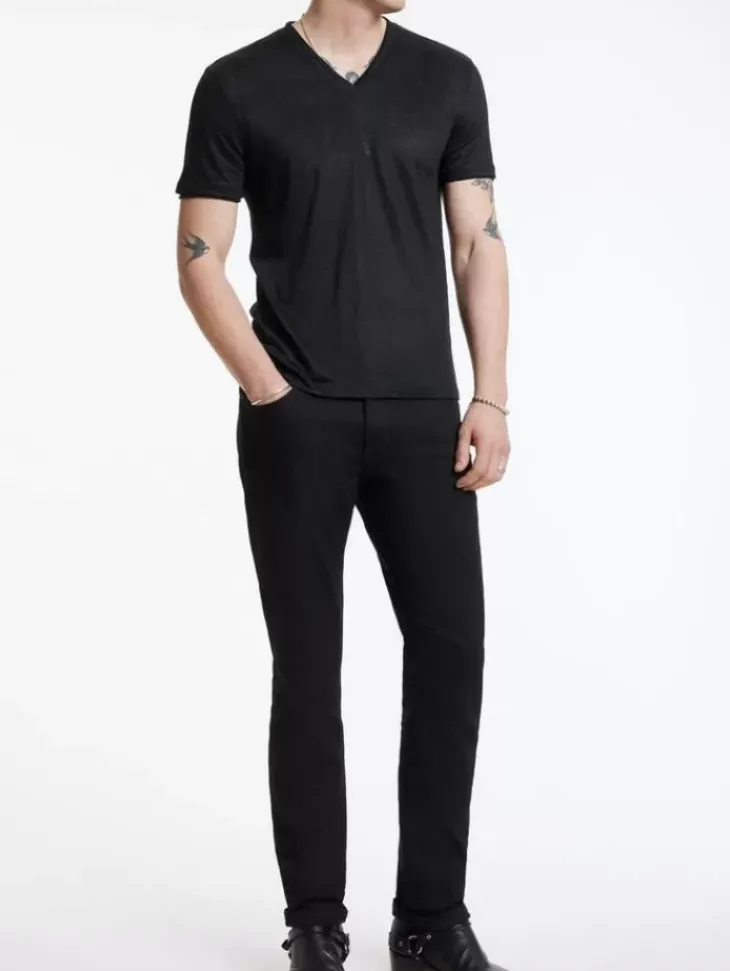 T-Shirts>John Varvatos WOOSTER V-NECK BLACK