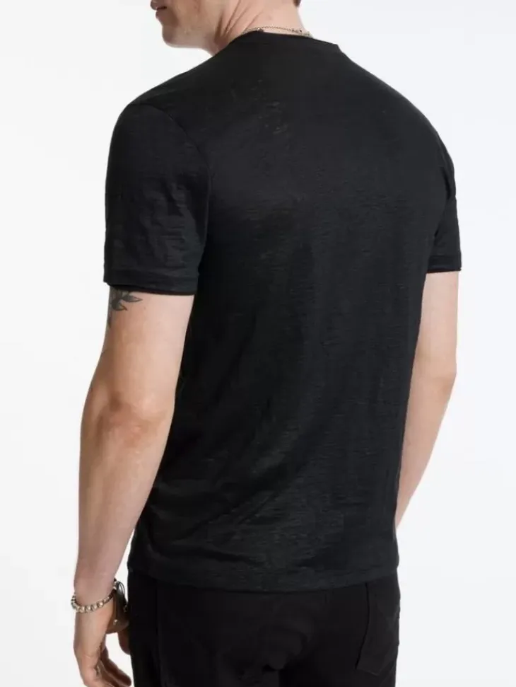 T-Shirts>John Varvatos WOOSTER V-NECK BLACK