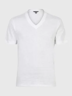 T-Shirts>John Varvatos WOOSTER V-NECK WHITE